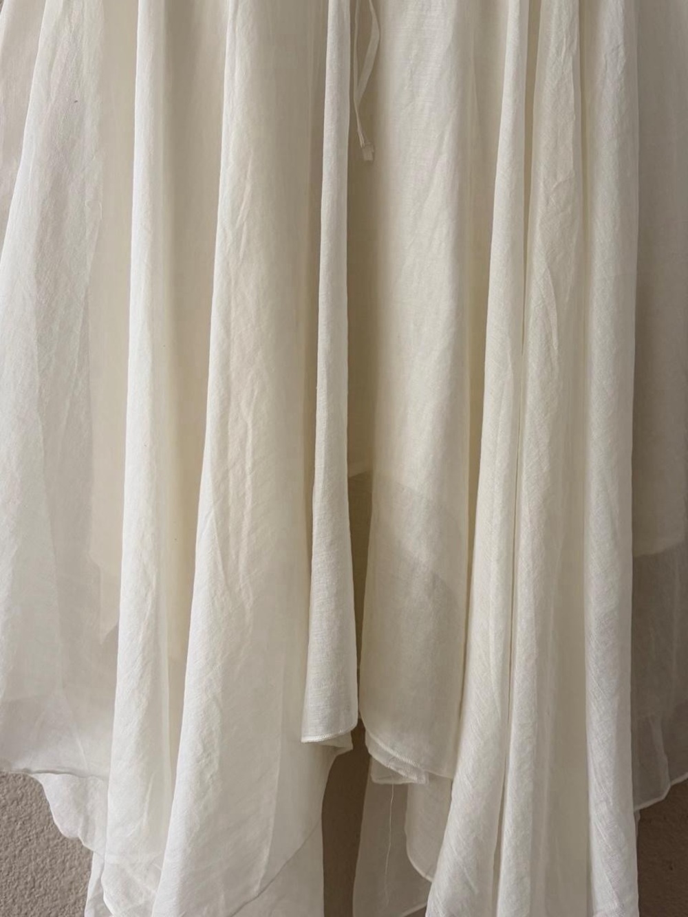 Free People Ivory Asymmetrical  MIDI Skirt - Picture 3 of 5